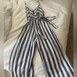 Kenzie Stripped Jumpsuit Cropped Ankle Length